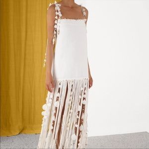 Zimmermann Postcard Shell Fringe Dress NWT Size AU 2 (fits M, size 6)